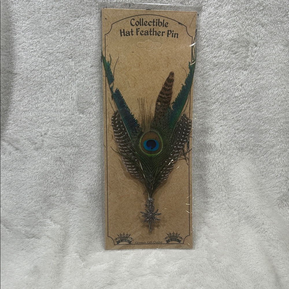Men's Brown Lederhosen with Feather Pin